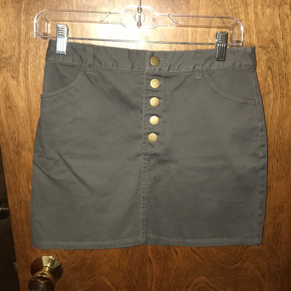 Button down Jean Skirt